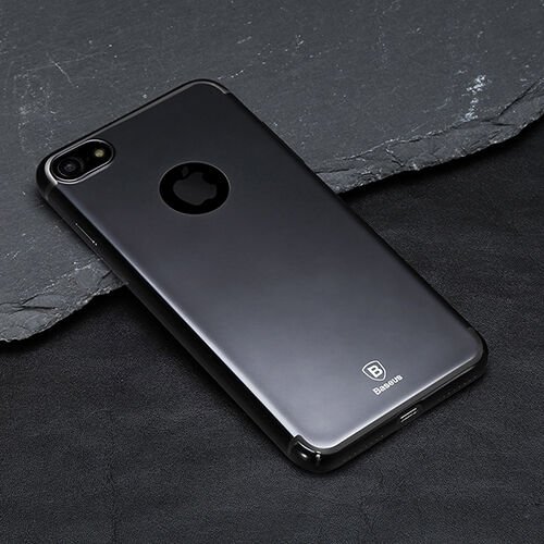 Baseus Glitter iPhone 7 Plus / 8 Plus ile Uyumlu Sert Kılıf Jet Black VVIAPIPH7P-DVVL1