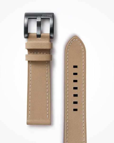 Galaxy Watch 42 mm ve Gear Sport ile Uyumlu Classic Deri Kayış Bej