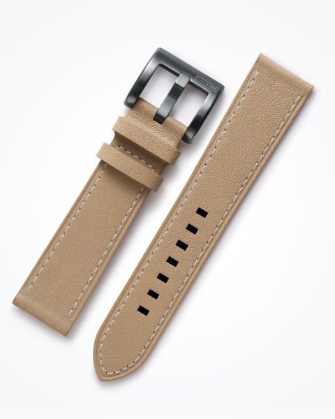 Galaxy Watch 42 mm ve Gear Sport ile Uyumlu Classic Deri Kayış Bej