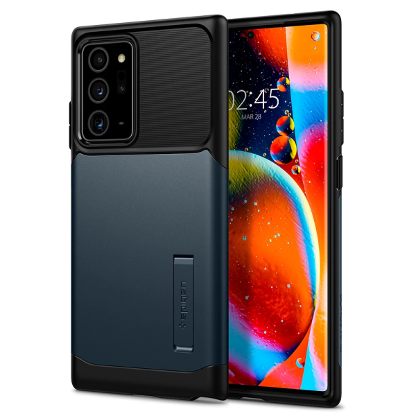 Spigen Galaxy Note 20 Ultra ile Uyumlu Kılıf Slim Armor Metal Slate