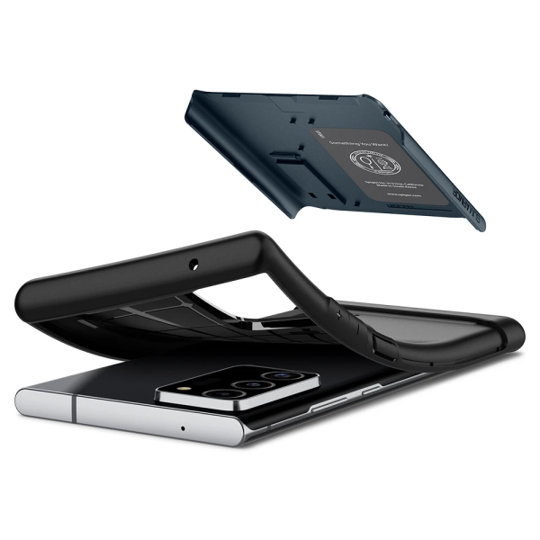 Spigen Galaxy Note 20 Ultra ile Uyumlu Kılıf Slim Armor Metal Slate
