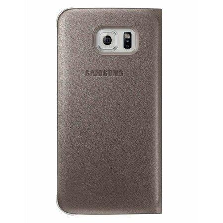 Galaxy S6 ile Uyumlu Flip Wallet (Deri Görünümlü) Altın EF-WG920PFEGWW