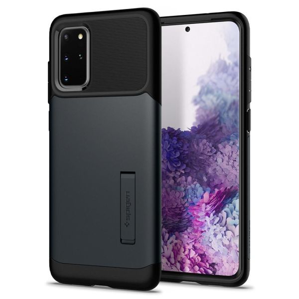 Spigen Galaxy S20 Plus ile Uyumlu Kılıf Slim Armor Metal Slate