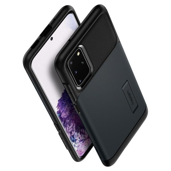Spigen Galaxy S20 Plus ile Uyumlu Kılıf Slim Armor Metal Slate