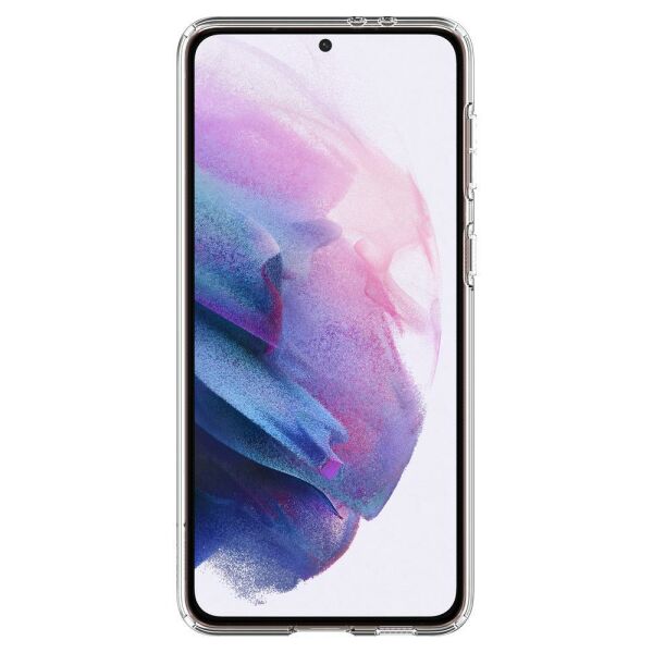 Spigen Galaxy S21 Plus ile Uyumlu Kılıf Liquid Crystal 4 Tarafı Tam Koruma Crystal Clear