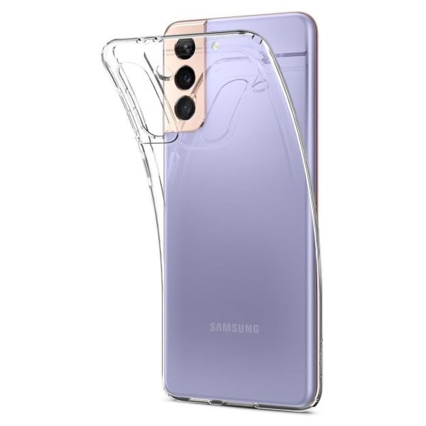 Spigen Galaxy S21 Plus ile Uyumlu Kılıf Liquid Crystal 4 Tarafı Tam Koruma Crystal Clear