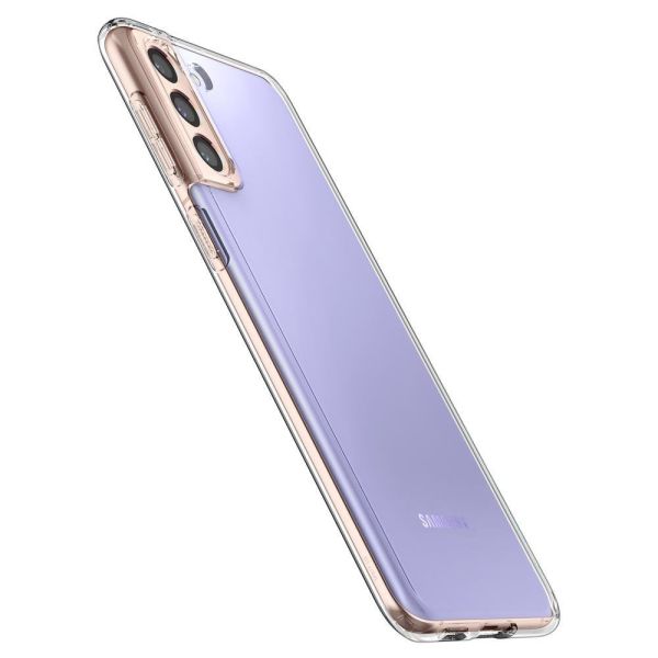 Spigen Galaxy S21 Plus ile Uyumlu Kılıf Liquid Crystal 4 Tarafı Tam Koruma Crystal Clear