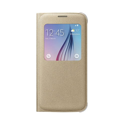 Galaxy S6 ile Uyumlu S View Cover (Tekstil) Altın EF-CG920BFEGWW (Out)