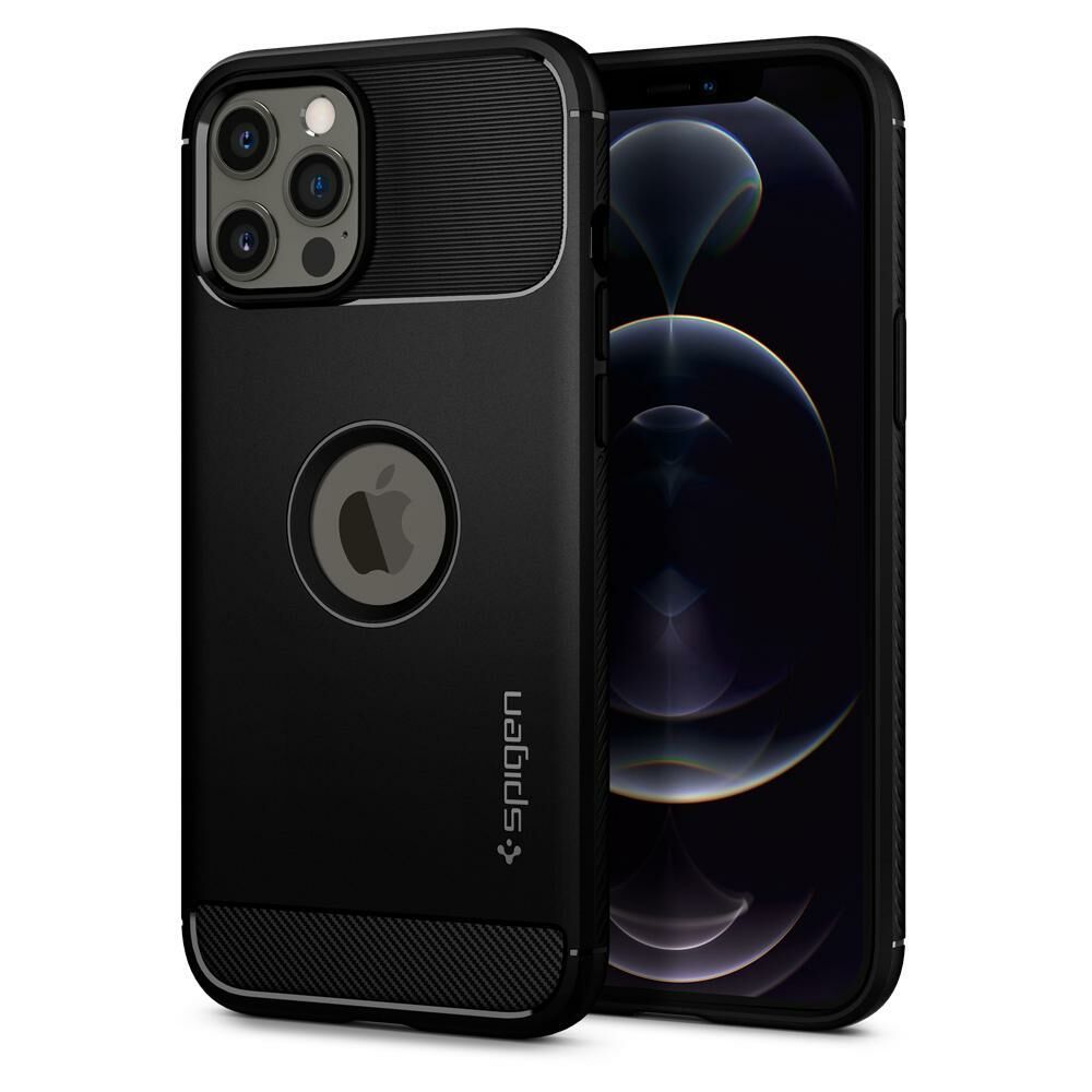 Spigen iPhone 12 Pro Max ile Uyumlu Kılıf Rugged Armor Matte Black