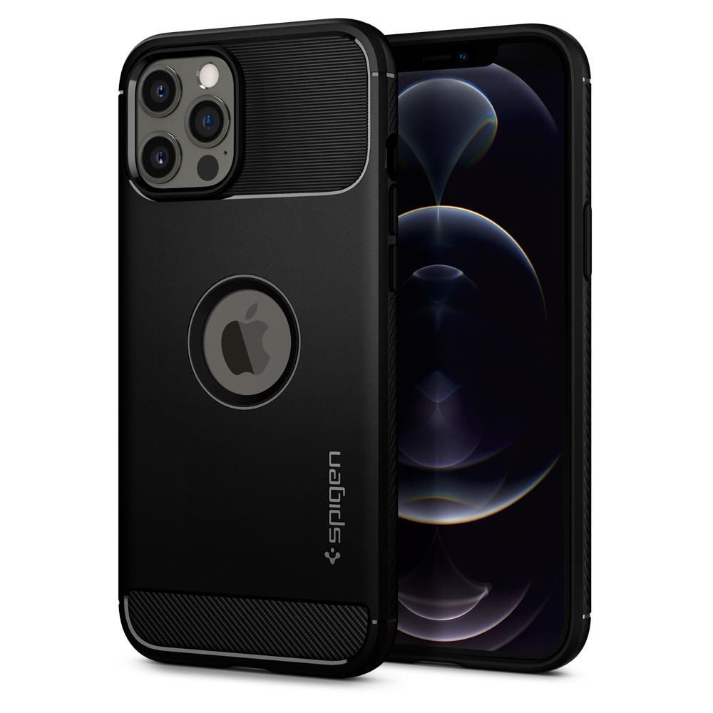 Spigen iPhone 12 Pro Max ile Uyumlu Kılıf Rugged Armor Matte Black