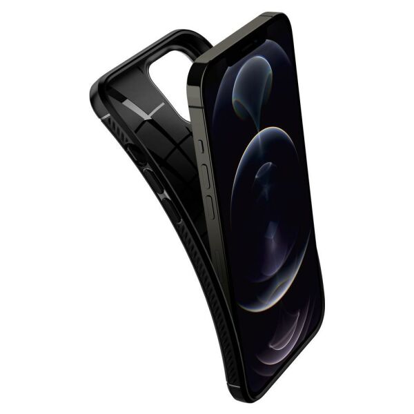 Spigen iPhone 12 Pro Max ile Uyumlu Kılıf Rugged Armor Matte Black
