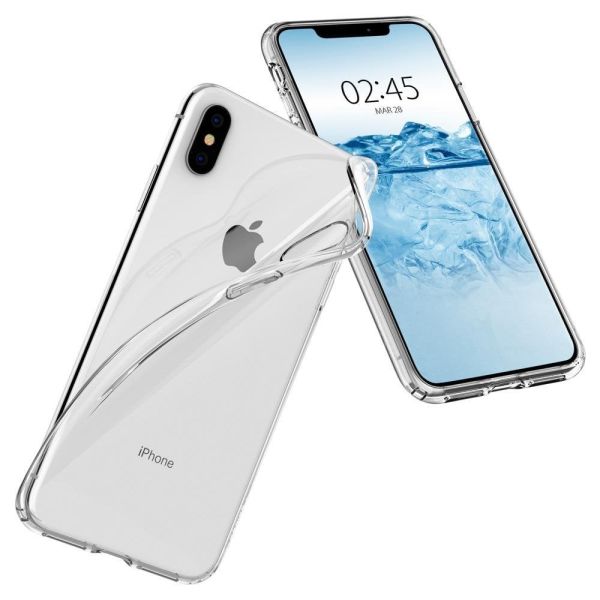Spigen iPhone XS Max ile Uyumlu Kılıf Liquid Crystal 4 Tarafı Koruma Crystal Clear