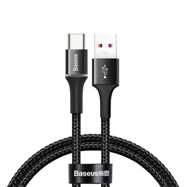 Baseus Halo Serisi Type-C Data Şarj Kablosu 50cm CATGH-F01 Siyah