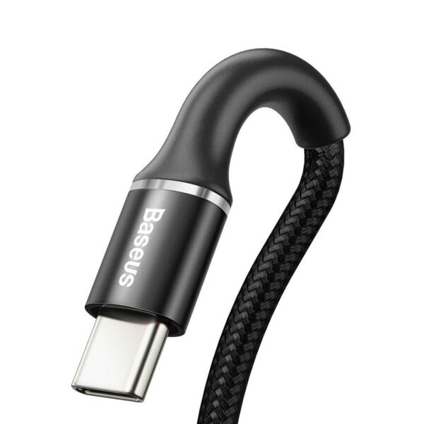 Baseus Halo Serisi Type-C Data Şarj Kablosu 50cm CATGH-F01 Siyah