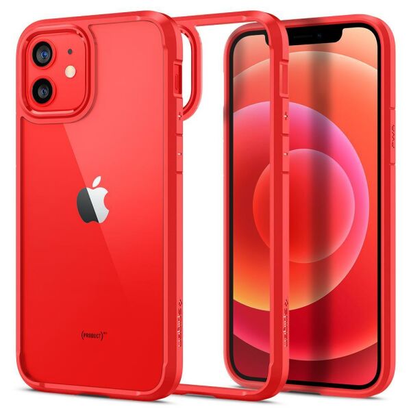 Spigen iPhone 12 / iPhone 12 Pro ile Uyumlu Kılıf Ultra Hybrid Red