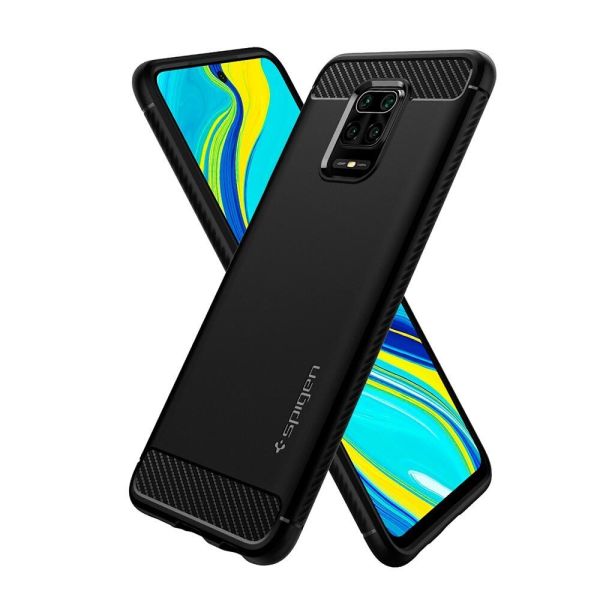 Spigen Pocopone M2 Pro/Redmi Note 9 Pro Max / Note 9s ile Uyumlu Kılıf Rugged Armor Black