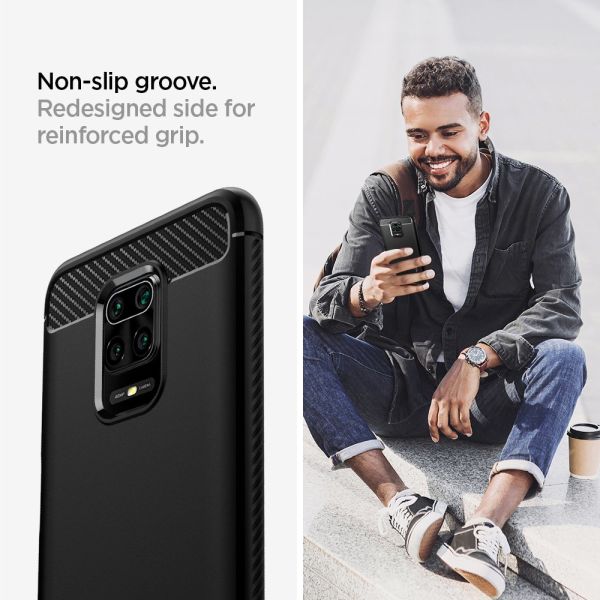 Spigen Pocopone M2 Pro/Redmi Note 9 Pro Max / Note 9s ile Uyumlu Kılıf Rugged Armor Black