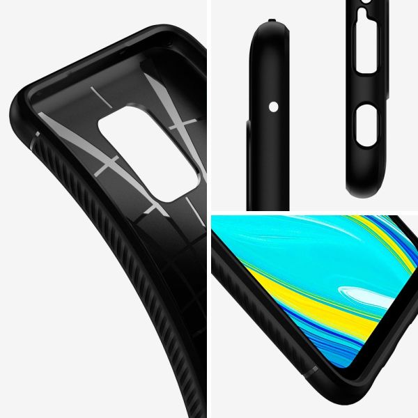 Spigen Pocopone M2 Pro/Redmi Note 9 Pro Max / Note 9s ile Uyumlu Kılıf Rugged Armor Black