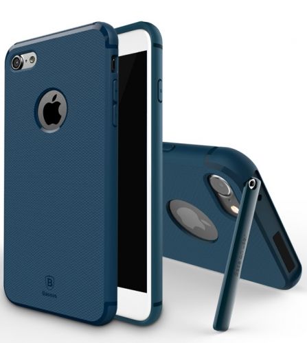 Baseus Hermit Bracked Case iPhone 7 ile Uyumlu Silikon Kılıf Lacivert