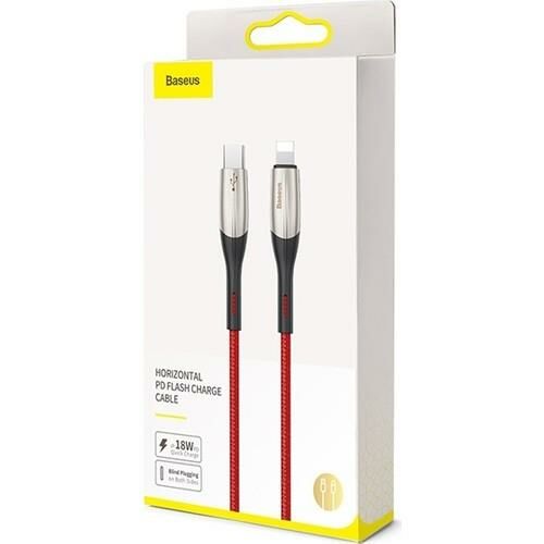 Baseus Horizontal Type C To Lightning Şarj Kablosu 1M Kırmızı CATLSP-09