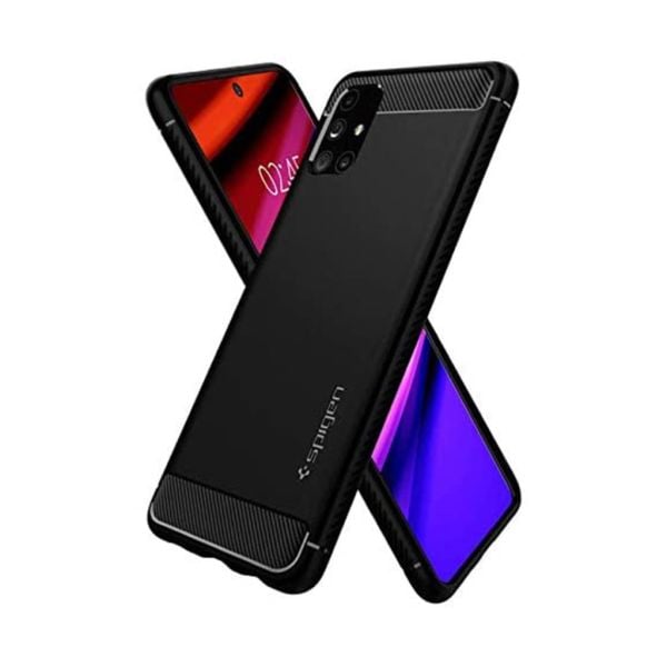 Spigen Galaxy M51 ile Uyumlu Kılıf Rugged Armor Matte Black