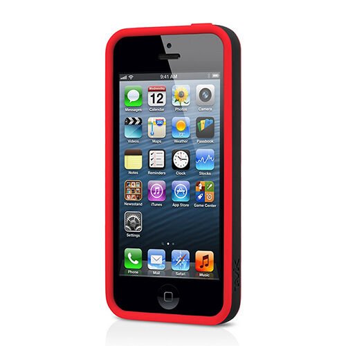 Tavik iPhone SE/5S/5 ile Uyumlu Kılıf Bumper Siyah-Kırmızı PKG1169