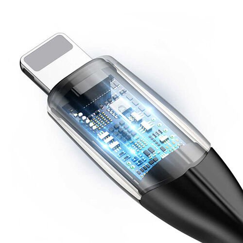 Baseus Lightning Horizontal Data ve Şarj Kablosu Işıklı 1M CALSP-B09 Kırmızı