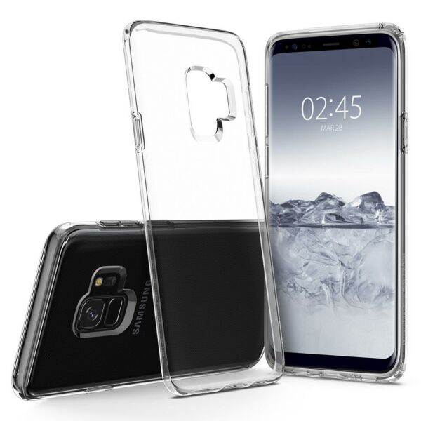 Spigen Galaxy S9 ile Uyumlu Kılıf Liquid Crystal 4 Tarafı Koruma Crystal Clear