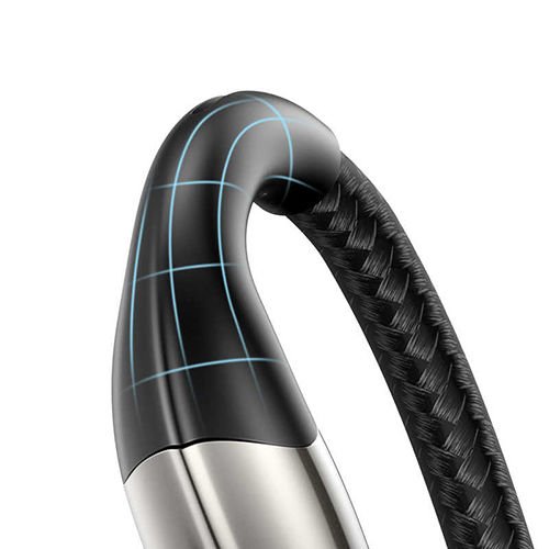 Baseus Lightning Horizontal Data ve Şarj Kablosu Işıklı 50CM CALSP-A01 Siyah