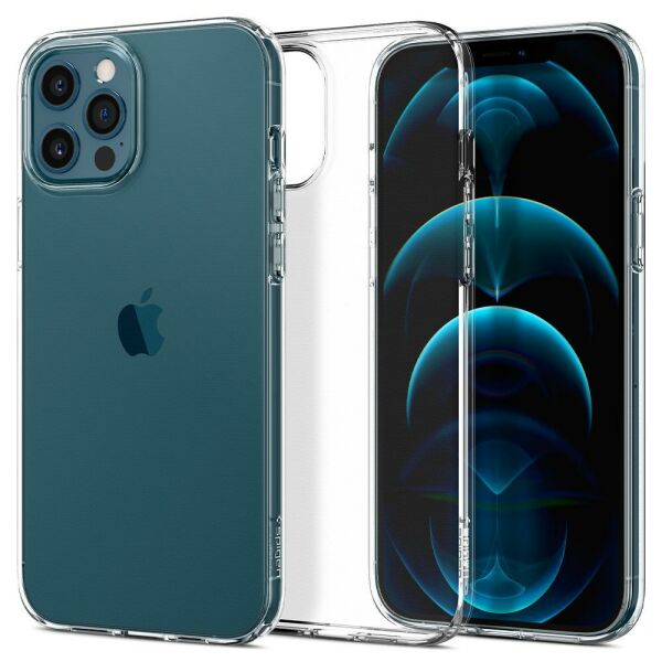 Spigen iPhone 12 Pro / iPhone 12 ile Uyumlu Kılıf Liquid Crystal Crystal Clear