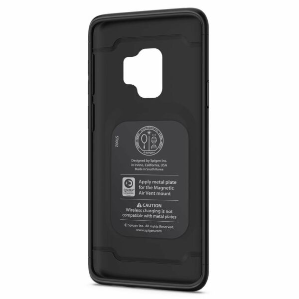 Spigen Galaxy S9 ile Uyumlu Kılıf Thin Fit 360 + Tempered Glass Cam Koruyucu Black