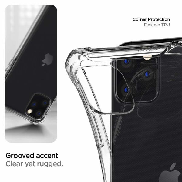 Spigen iPhone 11 Pro Max ile Uyumlu Kılıf Rugged Crystal Crystal Clear