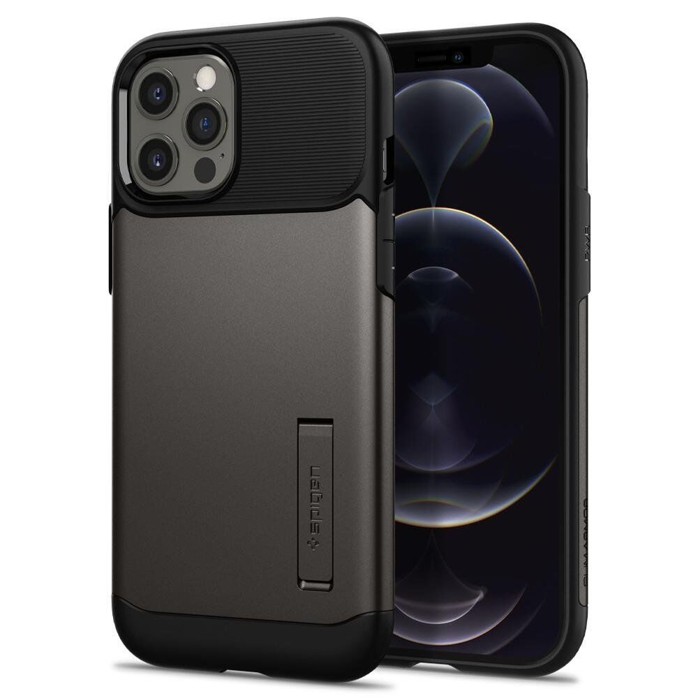 Spigen iPhone 12 Pro Max ile Uyumlu Kılıf Slim Armor Gunmetal