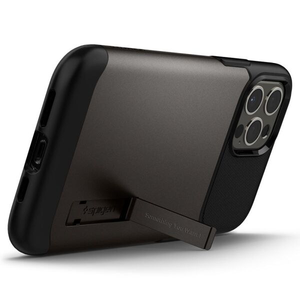 Spigen iPhone 12 Pro Max ile Uyumlu Kılıf Slim Armor Gunmetal