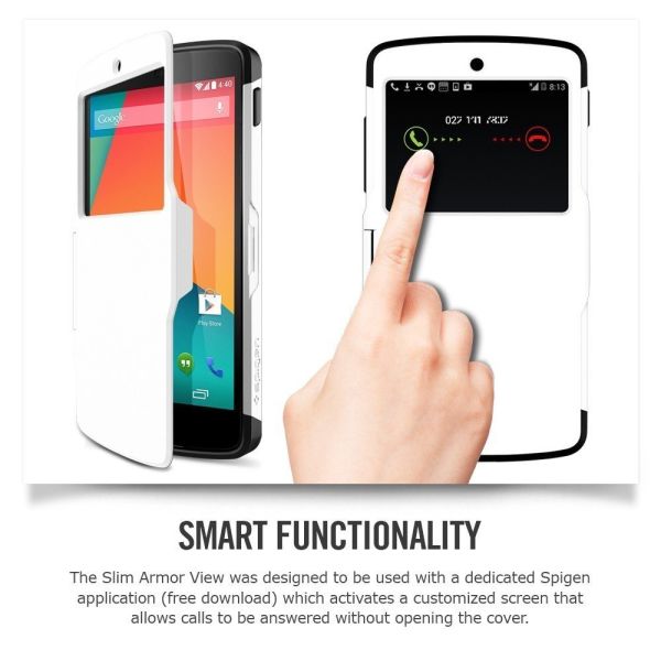 Spigen Nexus 5 ile Uyumlu Kılıf Slim Armor View White