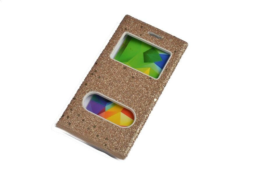 Jopus iPhone 7 ile Uyumlu Suni Deri KK-148 Simli Kapaklı Koruma Kılıfı Gold