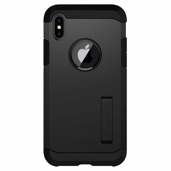 Spigen iPhone X ile Uyumlu Kılıf Tough Armor Black