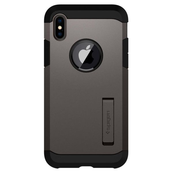 Spigen iPhone X ile Uyumlu Kılıf Tough Armor Gunmetal