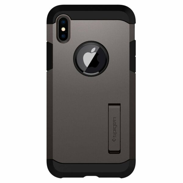 Spigen iPhone X ile Uyumlu Kılıf Tough Armor Gunmetal