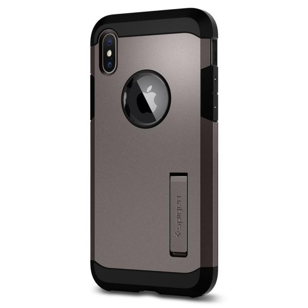 Spigen iPhone X ile Uyumlu Kılıf Tough Armor Gunmetal