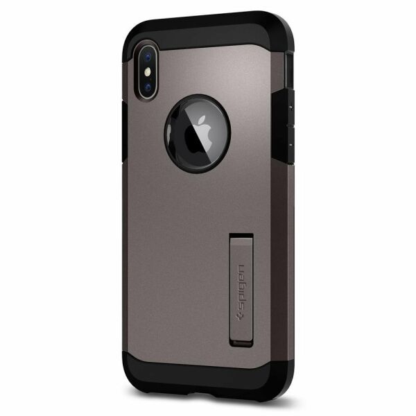 Spigen iPhone X ile Uyumlu Kılıf Tough Armor Gunmetal