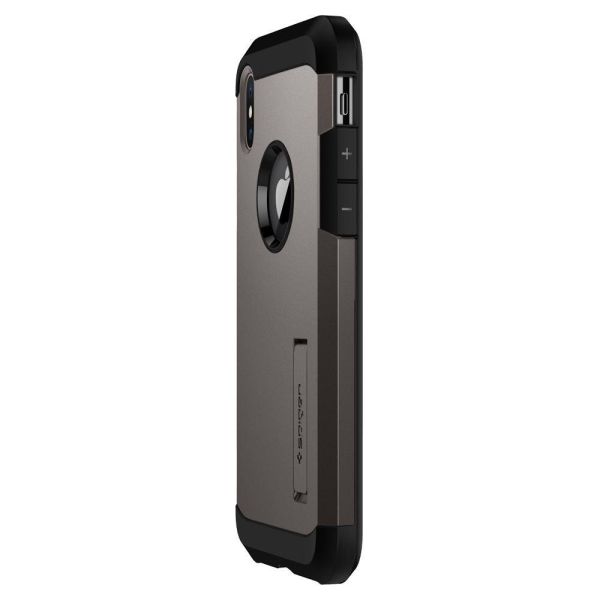 Spigen iPhone X ile Uyumlu Kılıf Tough Armor Gunmetal