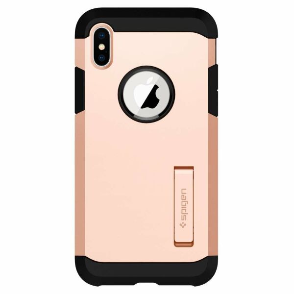 Spigen iPhone X ile Uyumlu Kılıf Tough Armor Blush Gold