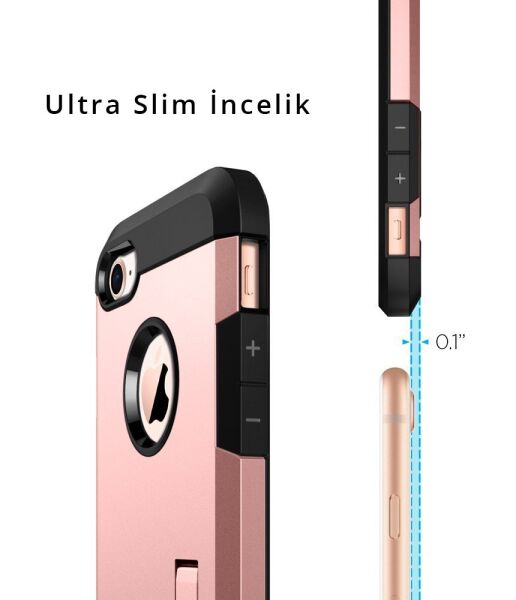 Spigen iPhone 7/8 ile Uyumlu Kılıf Tough Armor 2 Rose Gold