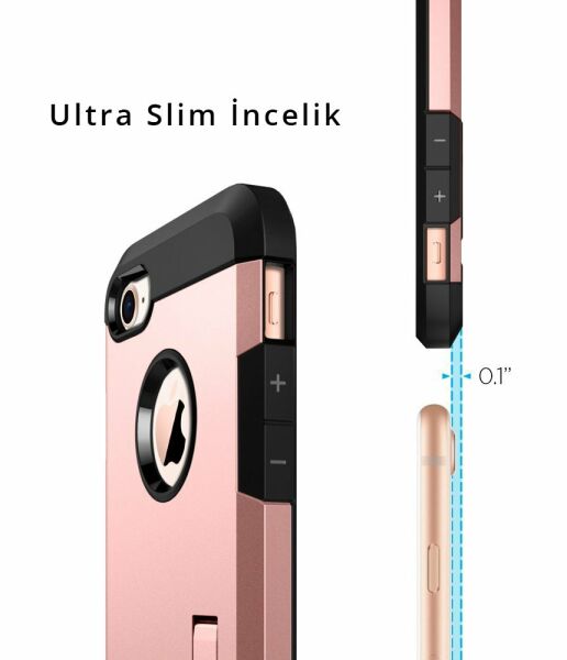 Spigen iPhone 7/8 ile Uyumlu Kılıf Tough Armor 2 Rose Gold