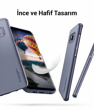 Spigen Galaxy S8 ile Uyumlu Kılıf Thin Fit Orchid Gray
