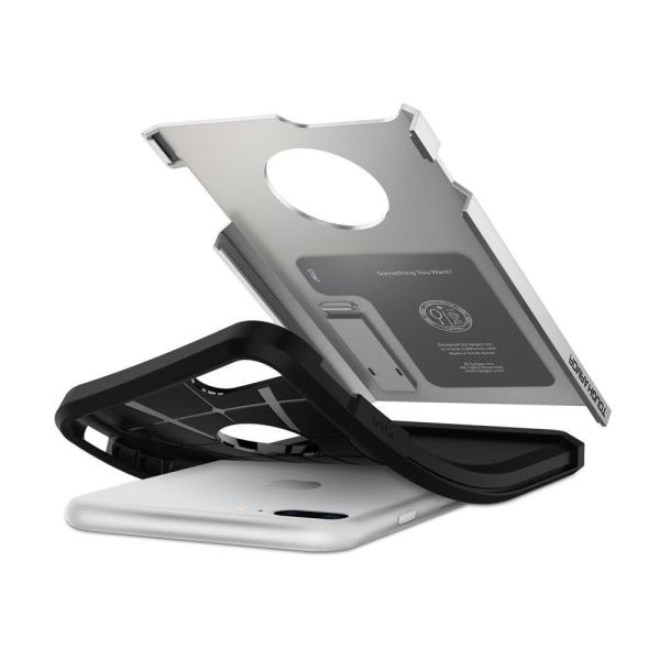 Spigen iPhone 7 Plus / 8 Plus ile Uyumlu Kılıf Tough Armor 2 Satin Silver
