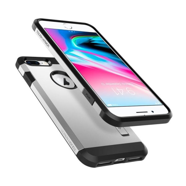 Spigen iPhone 7 Plus / 8 Plus ile Uyumlu Kılıf Tough Armor 2 Satin Silver
