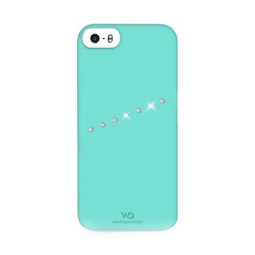 White Diamonds iPhone SE/5S/5 ile Uyumlu Swarovski Sash Desenli Kılıf Yeşil (Out)