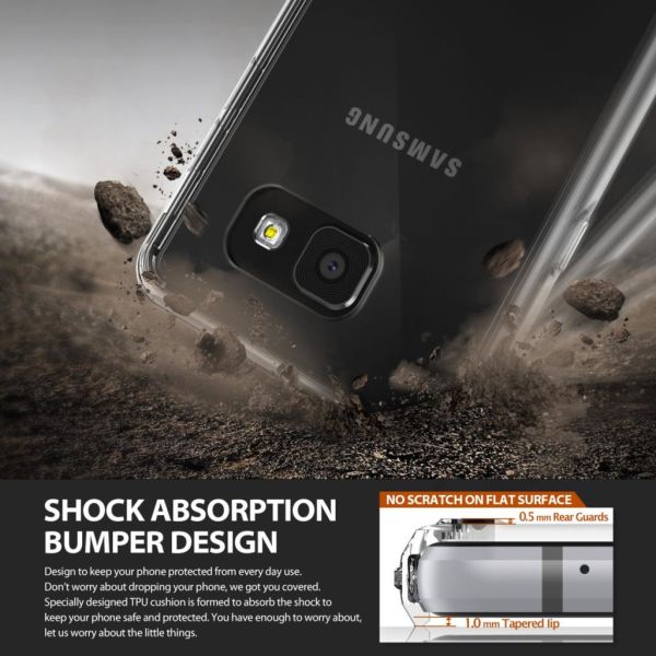 Ringke Fusion Galaxy A7 2016 ile Uyumlu Kılıf Crsytal Clear TPU Bumper Extra Darbe Emici